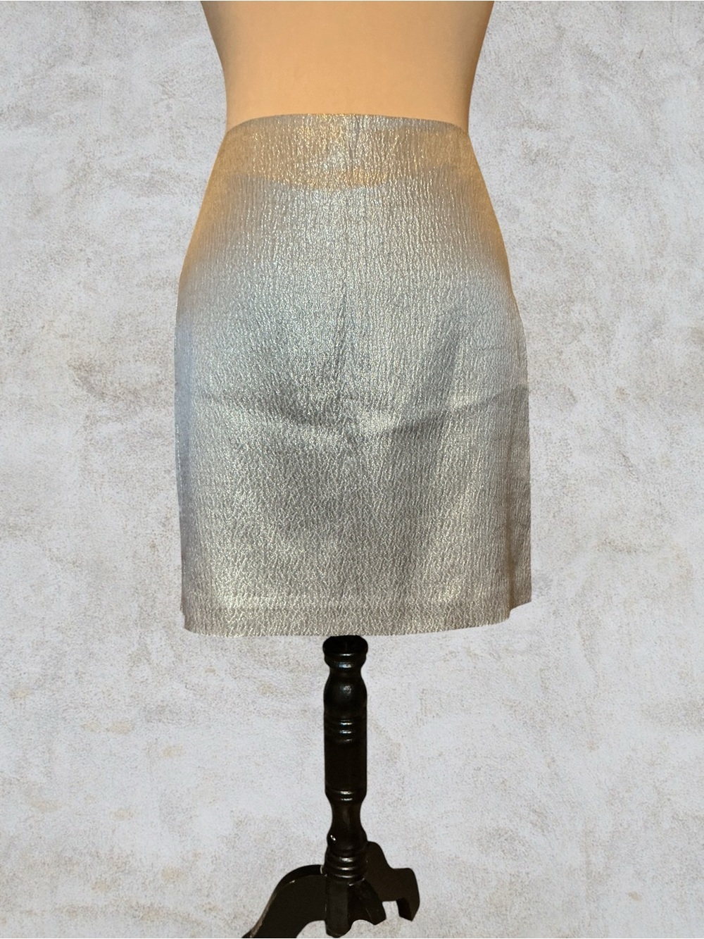 Ann Taylor Silver Textured Mini Skirt